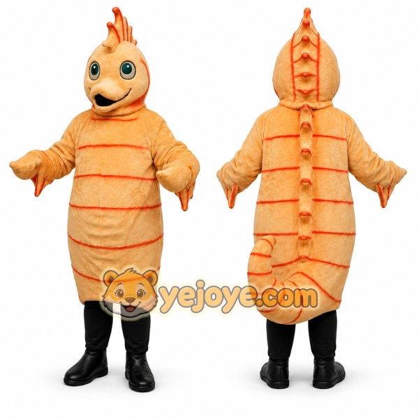 Orange Seahorse Mascot Costume for Events and Promotions