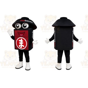 Black Bento Box Mascot Costume for Restaurant Promotions