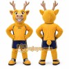 Yellow Deer Mascot Costume for Sports Events