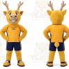 Yellow Deer Mascot Costume for Sports Events