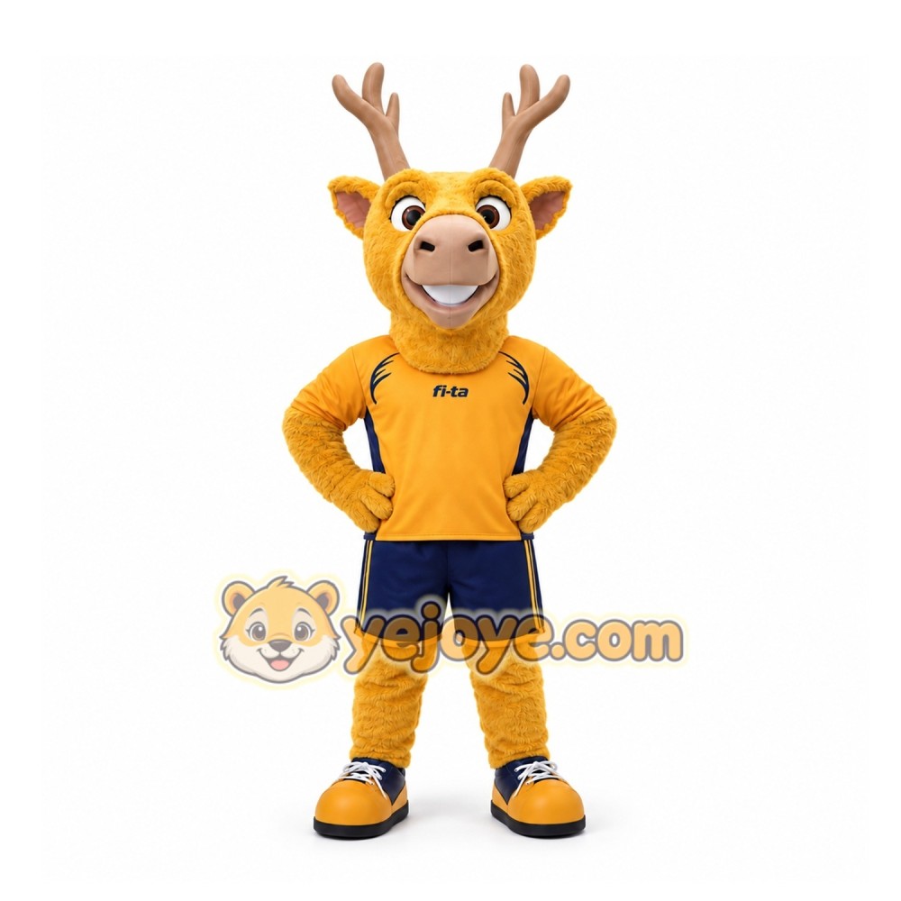 Yellow Deer Mascot Costume for Sports Events Yellow Deer Mascot Costume for Sports Events