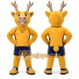 Yellow Deer Mascot Costume for Sports Events