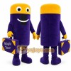 Purple Travel Suitcase Mascot Costume for Events and Promotions Purple Travel Suitcase Mascot Costume for Events and Promotions