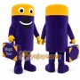 Purple Travel Suitcase Mascot Costume for Events and Promotions