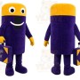 Purple Travel Suitcase Mascot Costume for Events and Promotions