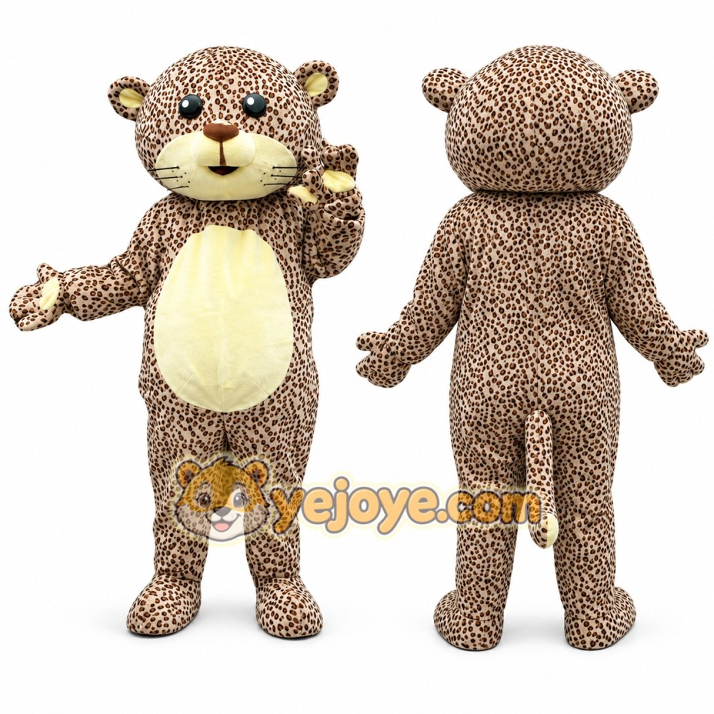 Brown Leopard Mascot Costume for Events and Promotions Brown Leopard Mascot Costume for Events and Promotions
