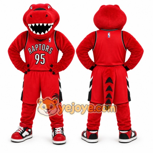 Red Dinosaur Mascot Costume for Sports Events