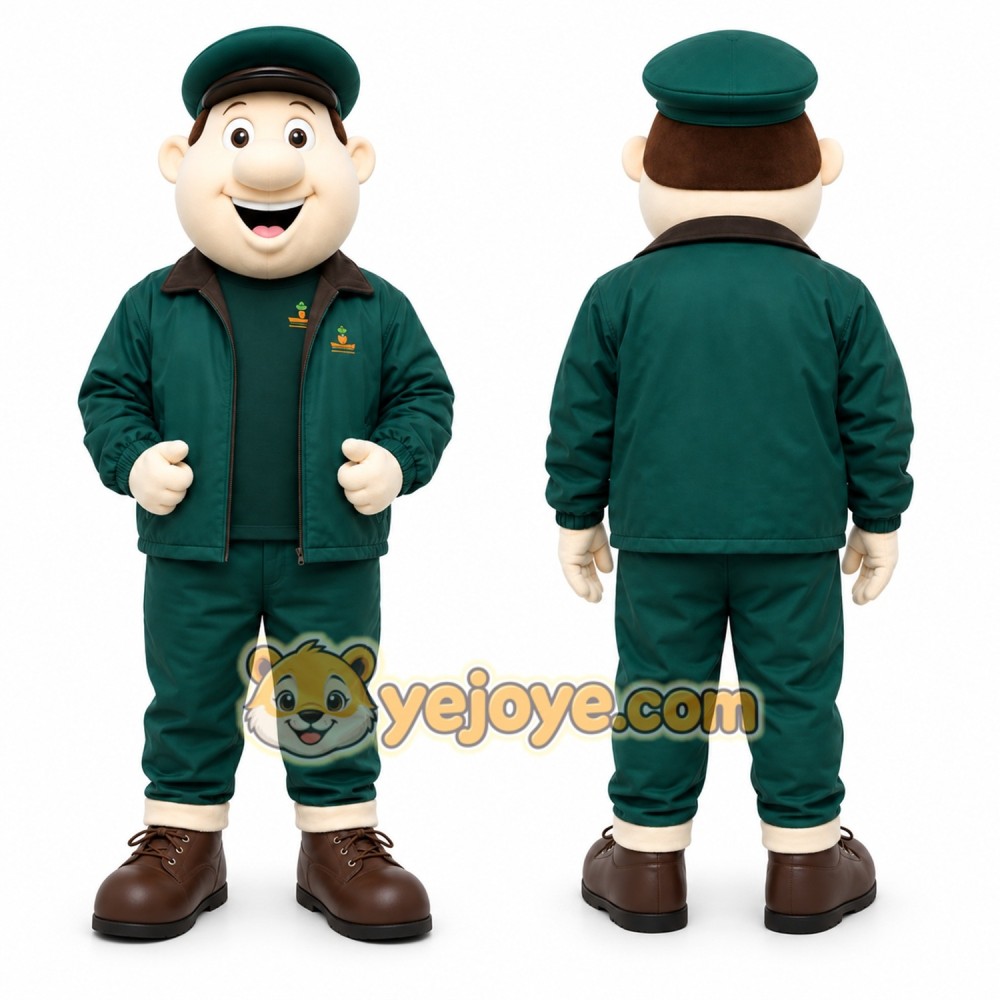 Green Man Mascot Costume for Corporate Events