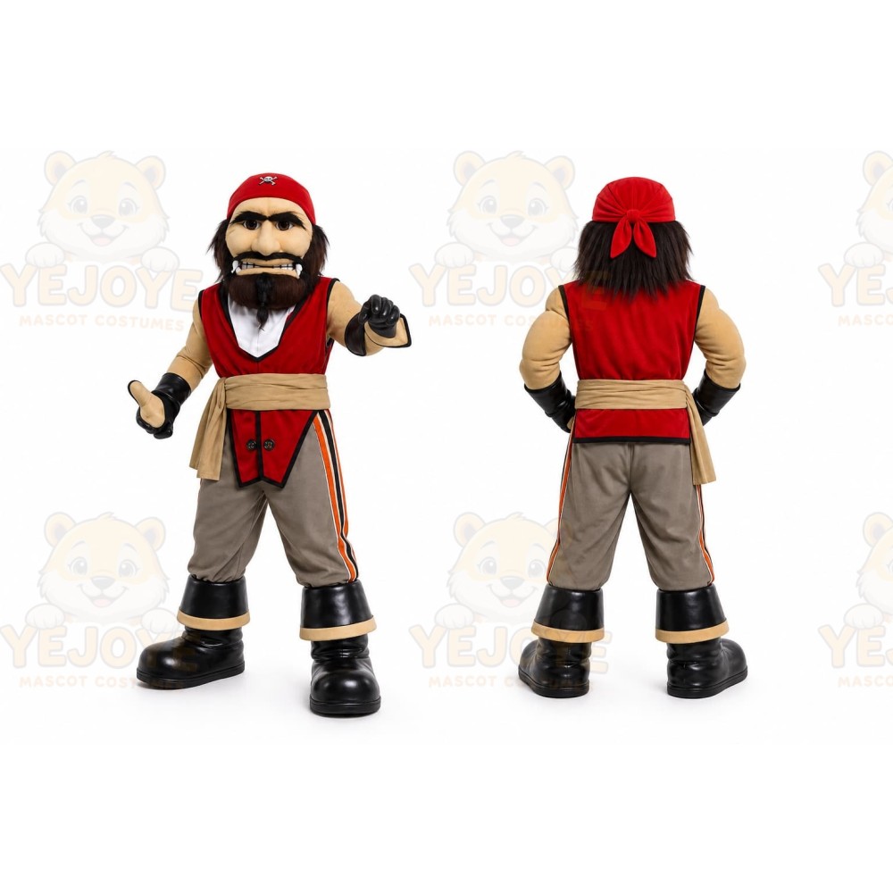 Red Pirate Mascot Costume for School Events