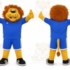 Blue Lion Mascot Costume for Sports Events