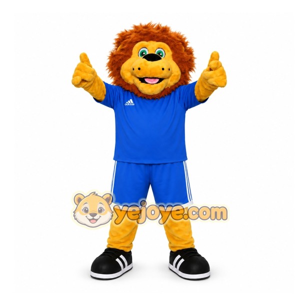 Blue Lion Mascot Costume for Sports Events