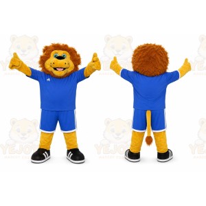 Blue Lion Mascot Costume for Sports Events