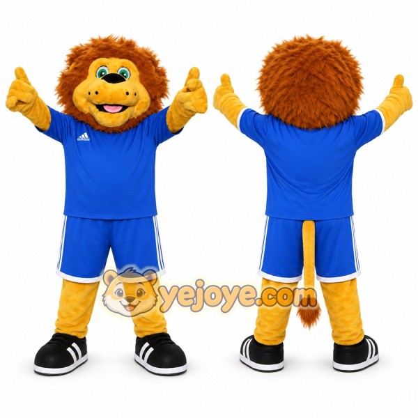 Blue Lion Mascot Costume for Sports Events