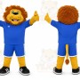 Blue Lion Mascot Costume for Sports Events