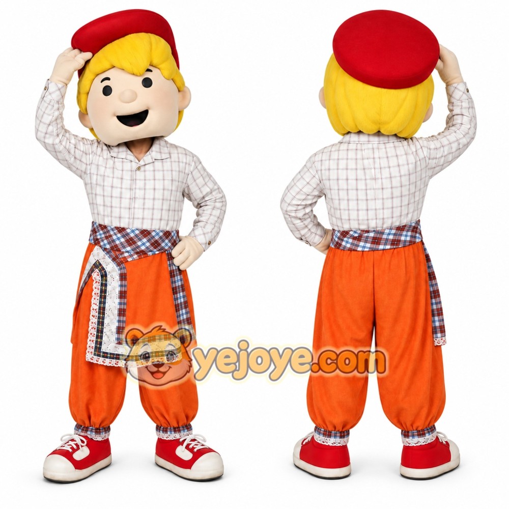 Orange Boy Mascot Costume for Events and Promotions