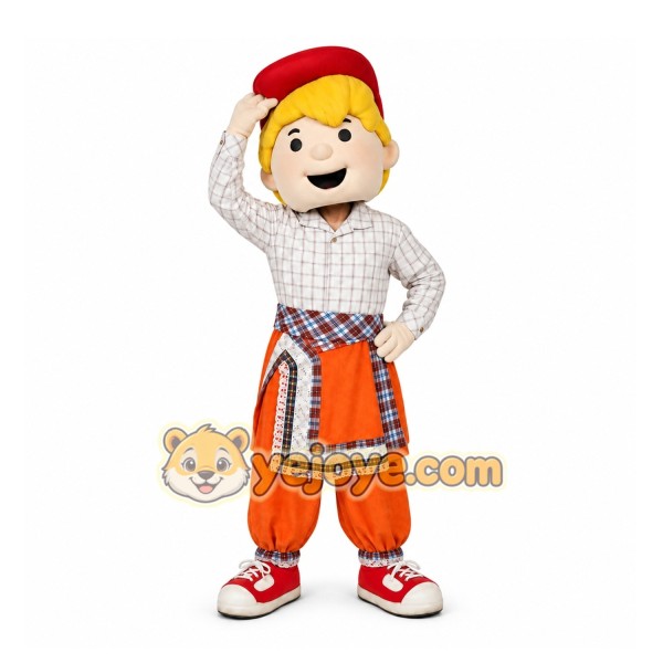 Orange Boy Mascot Costume for Events and Promotions