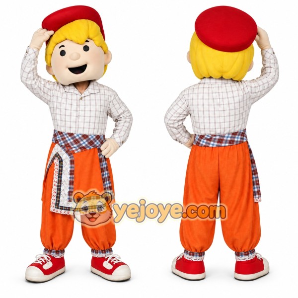 Orange Boy Mascot Costume for Events and Promotions