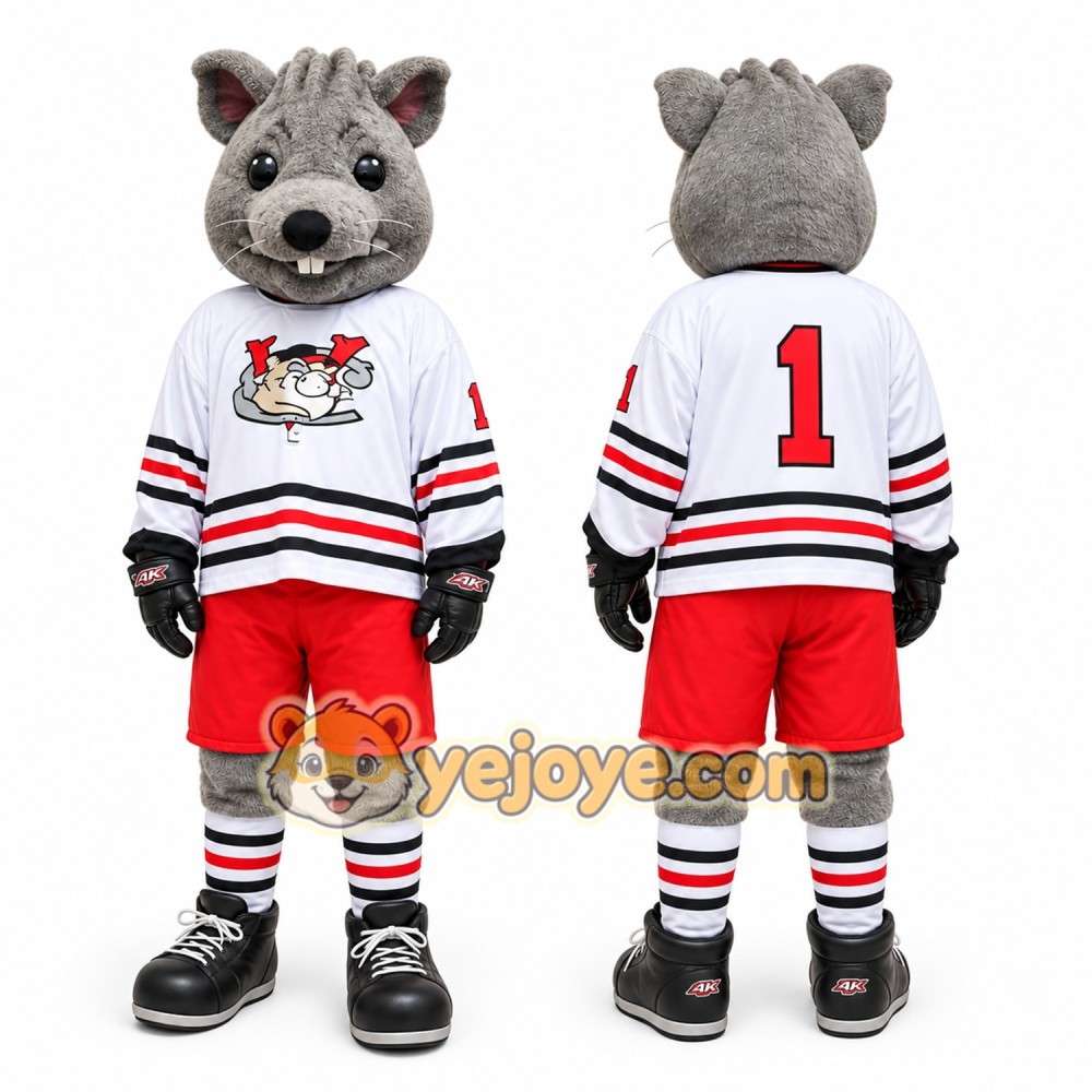 Gray Mouse Mascot Costume for Sports Events Gray Mouse Mascot Costume for Sports Events