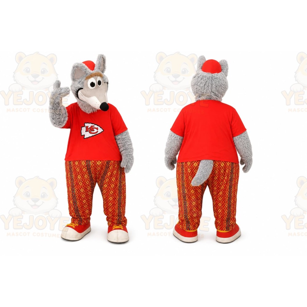 Red Wolf Mascot Costume for Sports Events