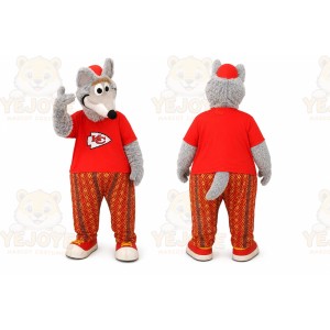 Red Wolf Mascot Costume for Sports Events