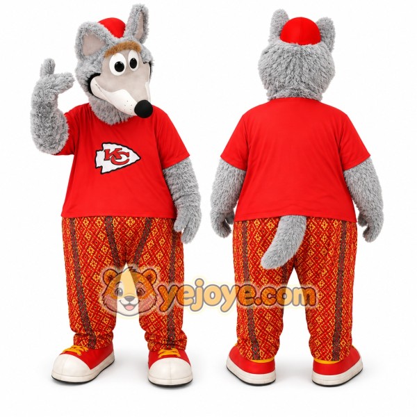 Red Wolf Mascot Costume for Sports Events