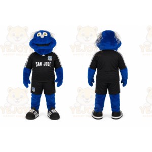 Blue Monster Mascot Costume for Sports Events