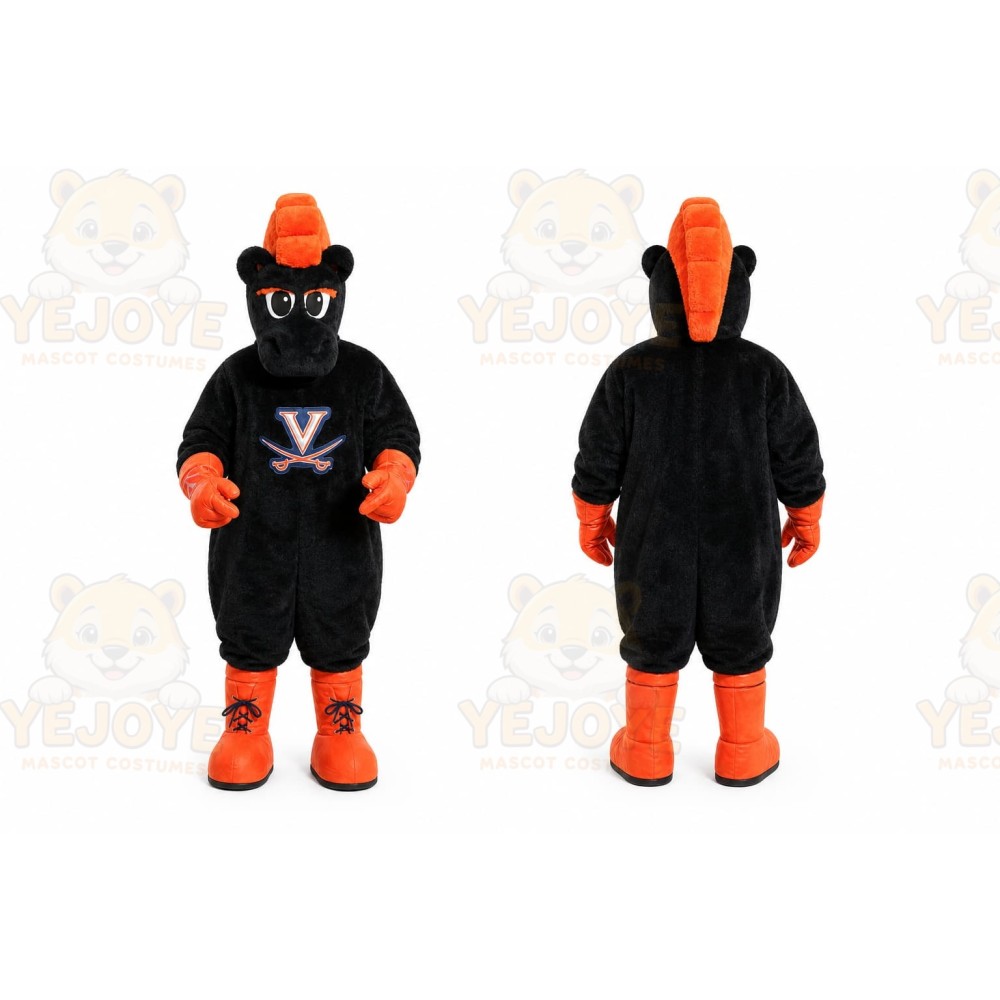 Black Horse Mascot Costume for Sports Events