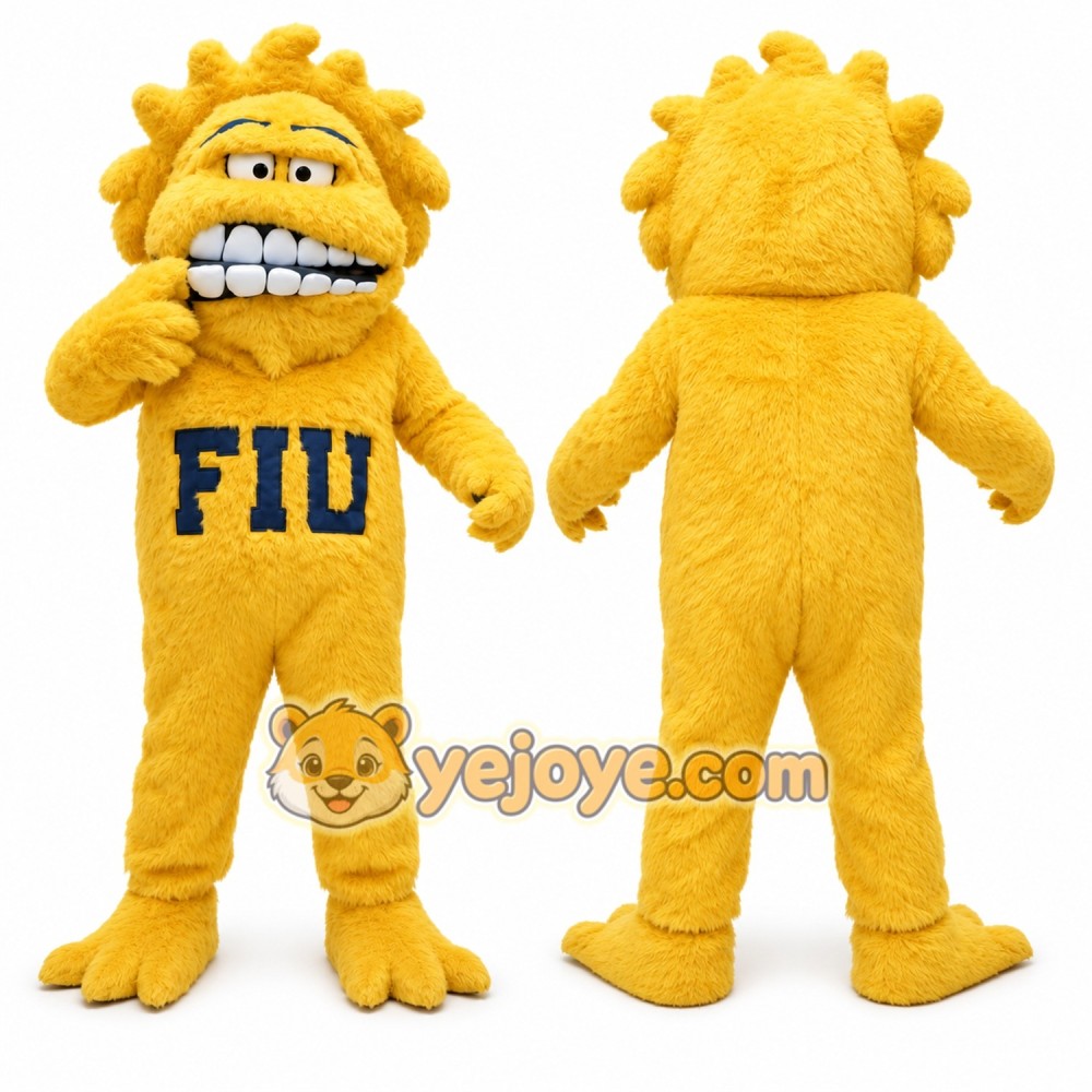 Yellow Monster Mascot Costume for Sports Events Yellow Monster Mascot Costume for Sports Events