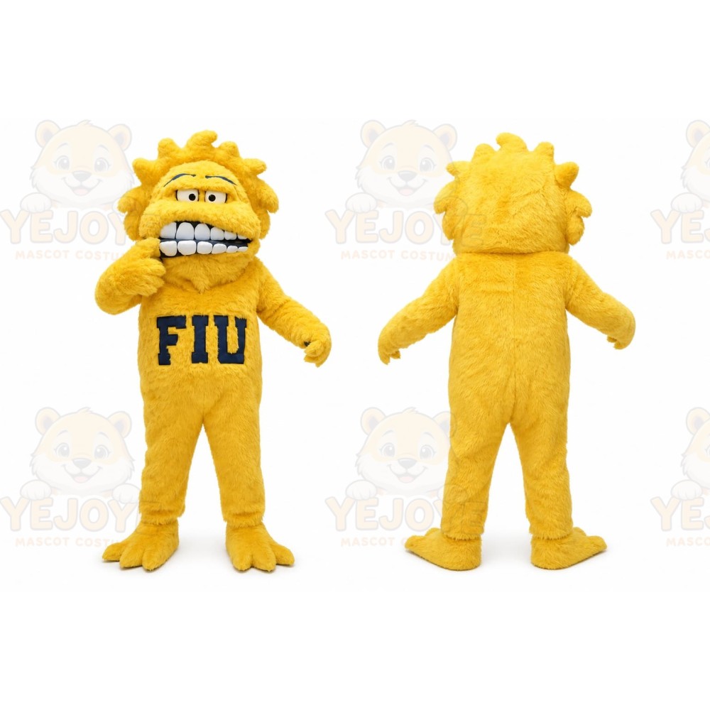 Yellow Monster Mascot Costume for Sports Events