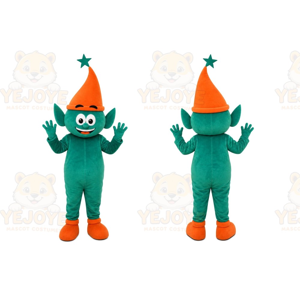 Green Elf Mascot Costume for Holiday Events