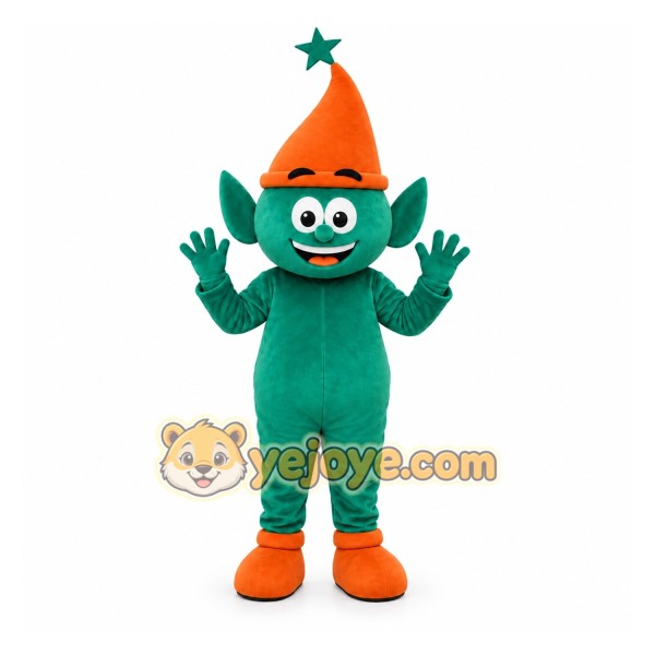 Green Elf Mascot Costume for Holiday Events