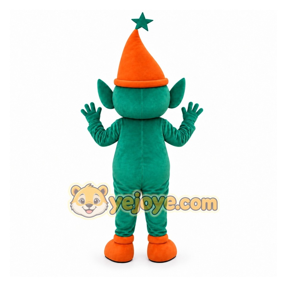 Green Elf Mascot Costume for Holiday Events