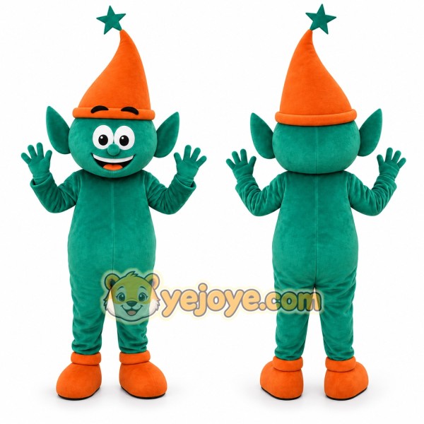 Green Elf Mascot Costume for Holiday Events