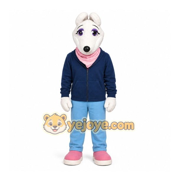 White Mouse Mascot Costume for Children's Events White Mouse Mascot Costume for Children's Events