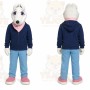 White Mouse Mascot Costume for Children's Events
