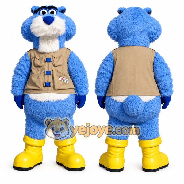 Blue Bear Mascot Costume for Events and Promotions
