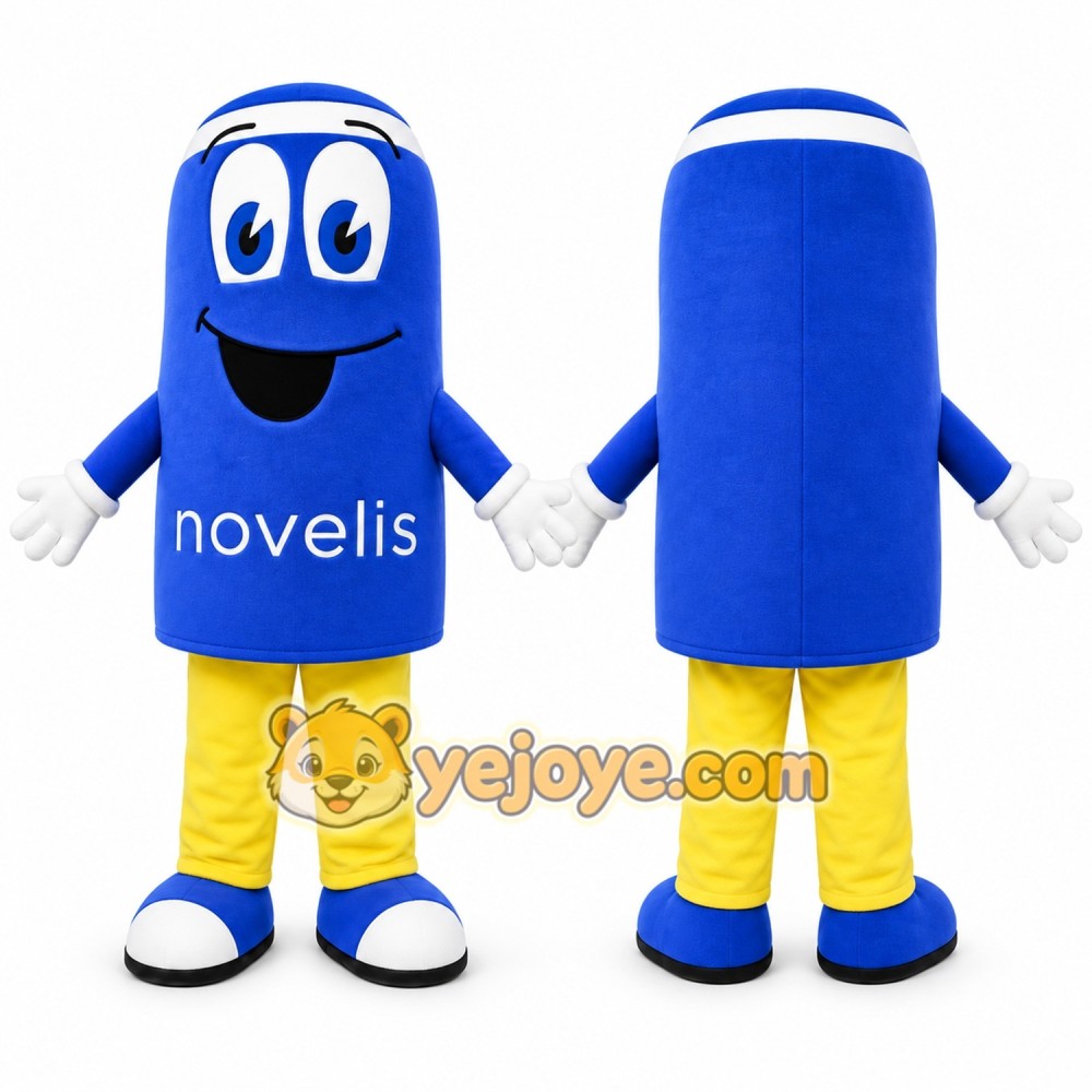 Blue Can Mascot Costume for Corporate Events