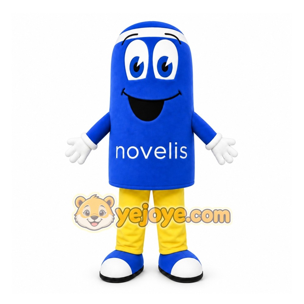 Blue Can Mascot Costume for Corporate Events