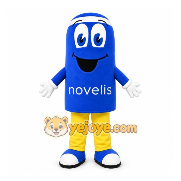 Blue Can Mascot Costume for Corporate Events