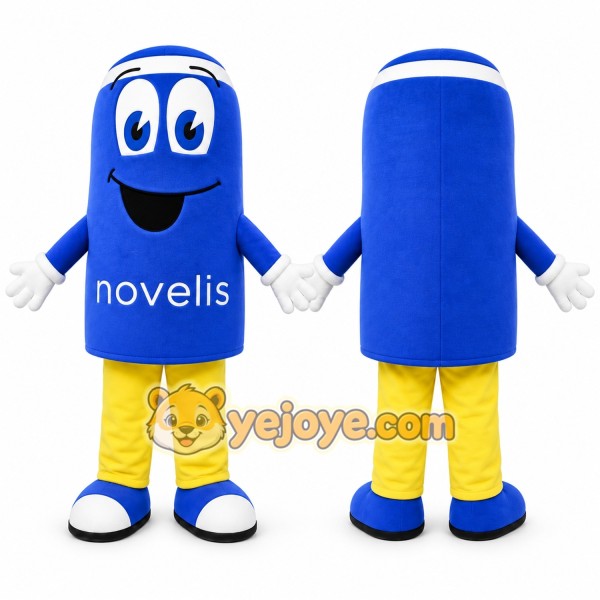 Blue Can Mascot Costume for Corporate Events