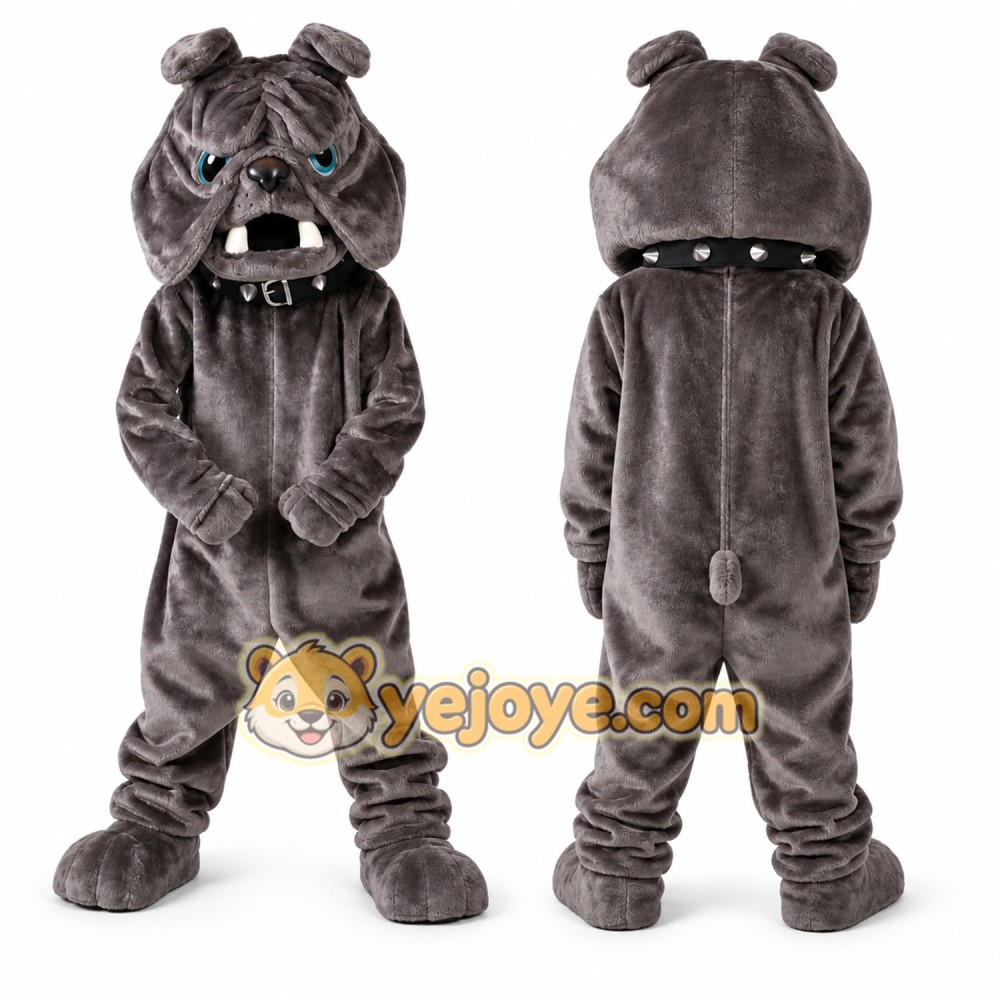 Gray Bulldog Mascot Costume for Events and Promotions
