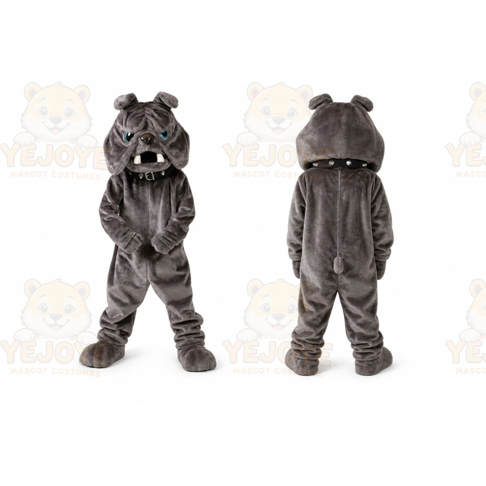 Gray Bulldog Mascot Costume for Events and Promotions