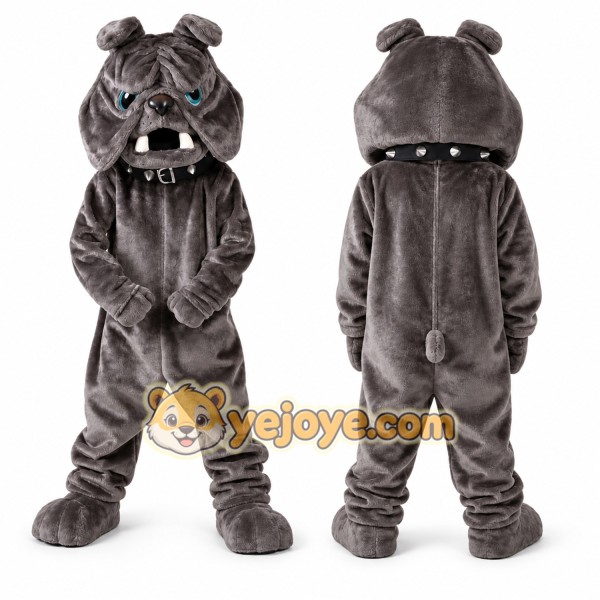 Gray Bulldog Mascot Costume for Events and Promotions