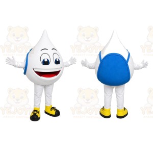 White Water Drop Mascot Costume for Events and Promotions
