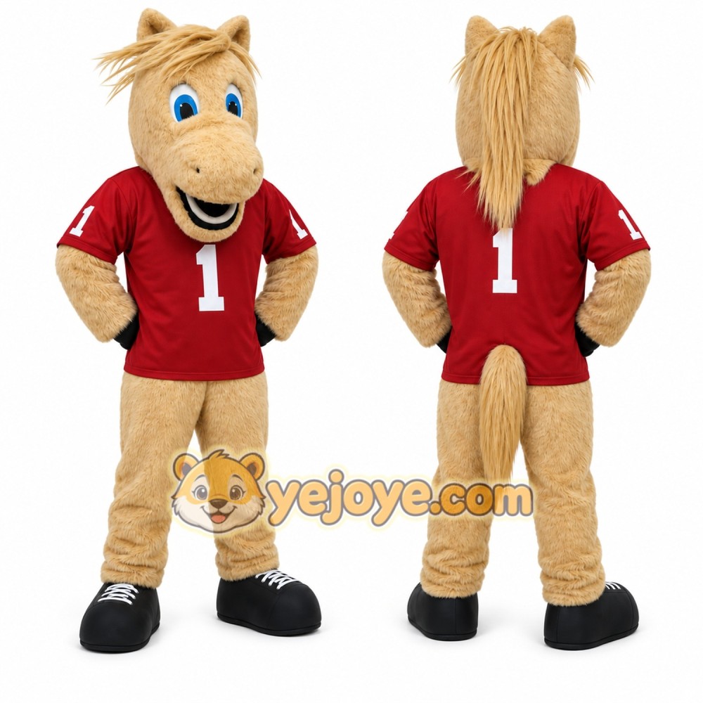 Tan Horse Mascot Costume for Sports Events Tan Horse Mascot Costume for Sports Events