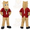 Tan Horse Mascot Costume for Sports Events