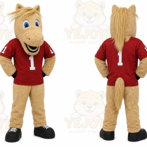 Tan Horse Mascot Costume for Sports Events