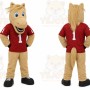 Tan Horse Mascot Costume for Sports Events