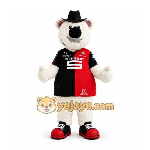 White Polar Bear Mascot Costume for Sports Events