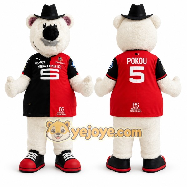 White Polar Bear Mascot Costume for Sports Events